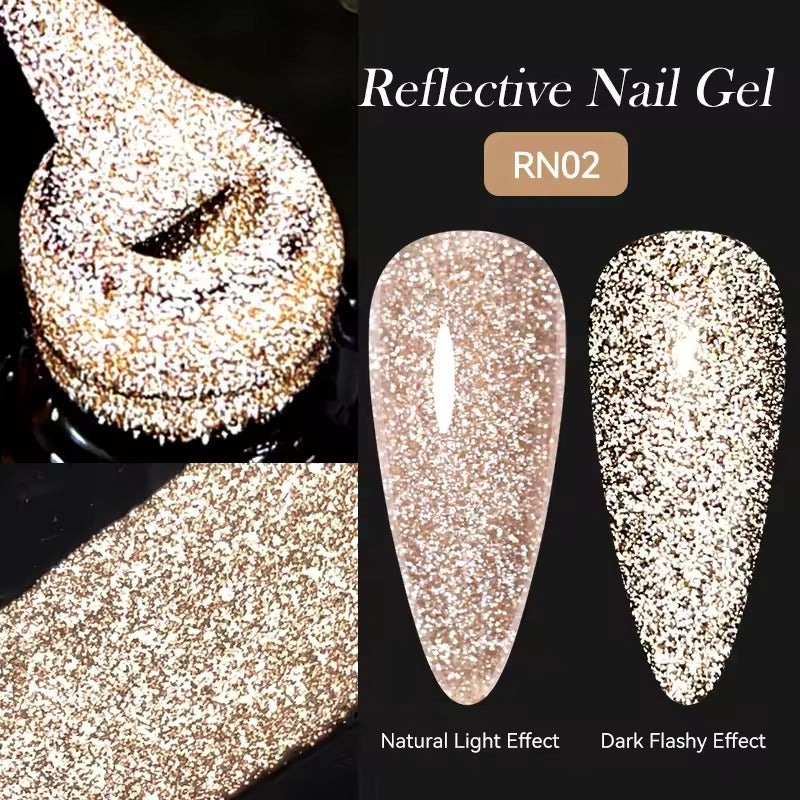 LILYCUTE 5ML Reflective Glitter Liner Gel Polish Nail Art Champagne Sparkling Lines Painting Gel Semi Permanent UV French Nails