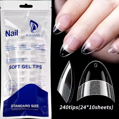 120pcs Pink French Tip Press-On Nails Medium Length Square Shape With Glossy Finish False Nails Full Cover Pre-Shaped Fake Nails