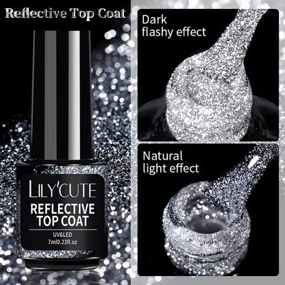 LILYCUTE 5ML Reflective Glitter Liner Gel Polish Nail Art Champagne Sparkling Lines Painting Gel Semi Permanent UV French Nails