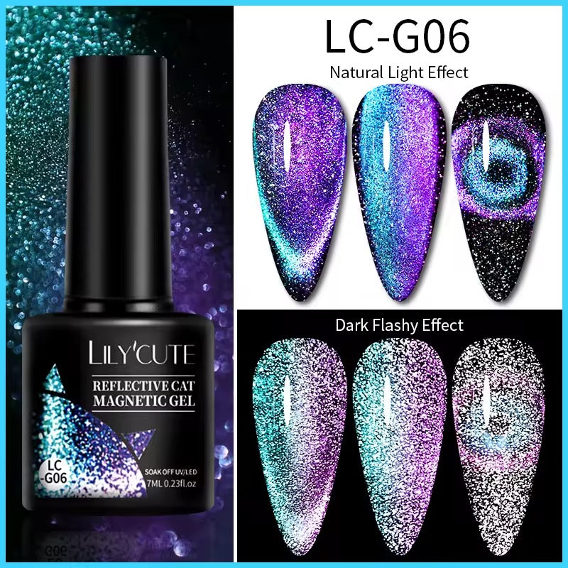 LILYCUTE 5ML Reflective Glitter Liner Gel Polish Nail Art Champagne Sparkling Lines Painting Gel Semi Permanent UV French Nails