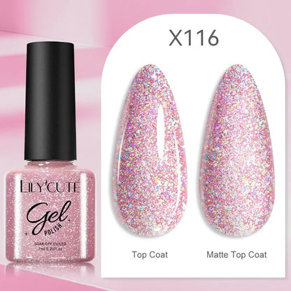 LILYCUTE 129 Colors 7ML Nail Gel Polish Nail Supplies Vernis Semi Permanent Nail Art Manicure Soak Off LED UV Gel Nail Varnishes