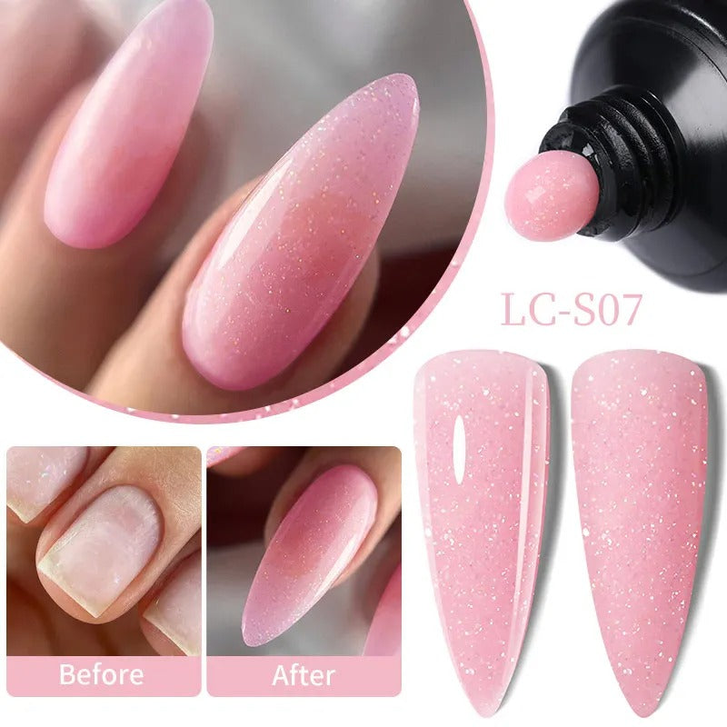 LILYCUTE 10 ml Quick Extension Gel Nail Polish Nude Pink Glitter For Nails Finger Prolong Soak Off Semi Permanent Nail Art Gel