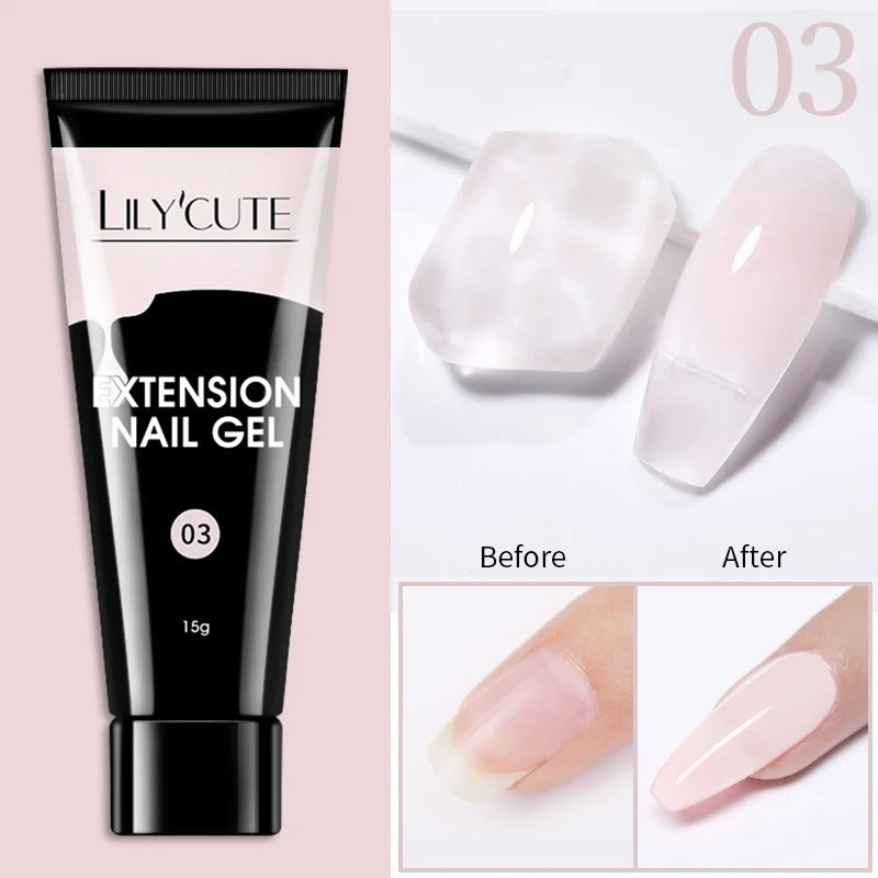 LILYCUTE 10 ml Quick Extension Gel Nail Polish Nude Pink Glitter For Nails Finger Prolong Soak Off Semi Permanent Nail Art Gel