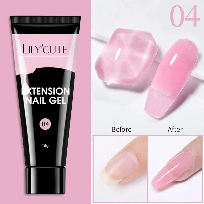 LILYCUTE 10 ml Quick Extension Gel Nail Polish Nude Pink Glitter For Nails Finger Prolong Soak Off Semi Permanent Nail Art Gel