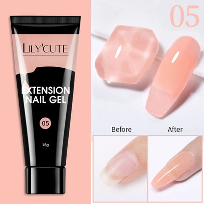 LILYCUTE 10 ml Quick Extension Gel Nail Polish Nude Pink Glitter For Nails Finger Prolong Soak Off Semi Permanent Nail Art Gel