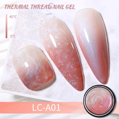 LILYCUTE Thermal Gel Nail Polish 3 Layers Temperature Shiny Color Changing Semi Permanent Soak Off UV Nail Gel Polish Varnish