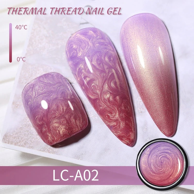 LILYCUTE Thermal Gel Nail Polish 3 Layers Temperature Shiny Color Changing Semi Permanent Soak Off UV Nail Gel Polish Varnish