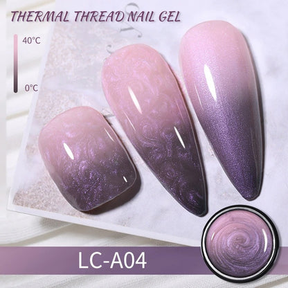 LILYCUTE Thermal Gel Nail Polish 3 Layers Temperature Shiny Color Changing Semi Permanent Soak Off UV Nail Gel Polish Varnish