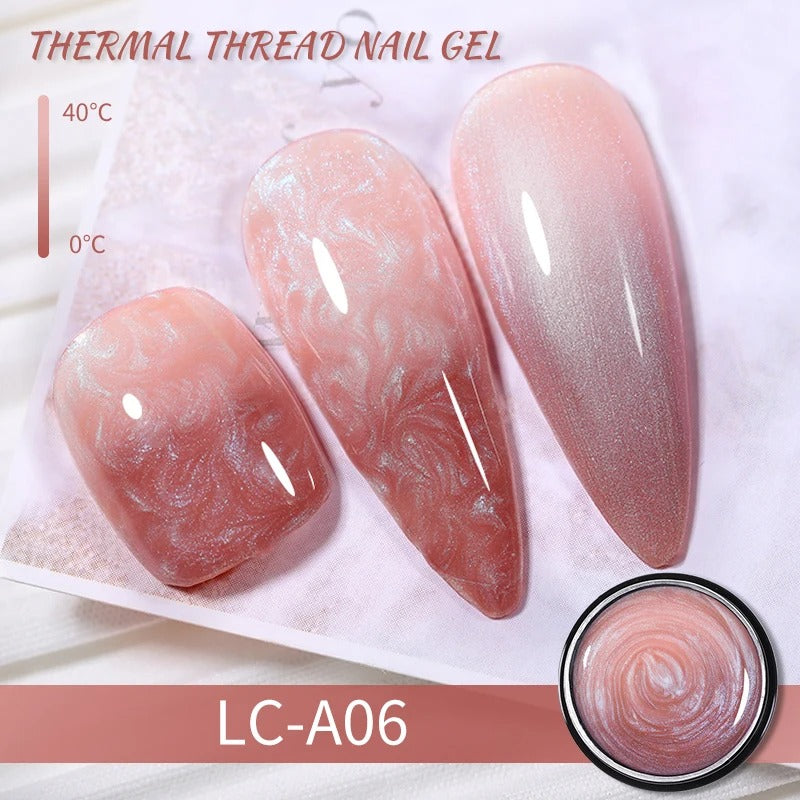 LILYCUTE Thermal Gel Nail Polish 3 Layers Temperature Shiny Color Changing Semi Permanent Soak Off UV Nail Gel Polish Varnish