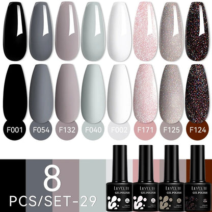 12PCs 7ml Nude Brown Red Nail Gel Polish Set Semi Permanent UV Gel For Nail Art Manicure Soak Off Gel Nail Polish Kit