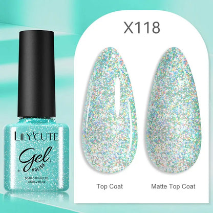 LILYCUTE 7ml 3-layers Temperature Color Changing Gel Nail Polish Long Lasting Soak Off UV Chameleon Thermal Gel Nail Art Varnish