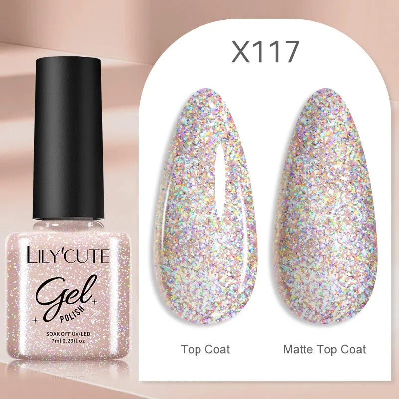 LILYCUTE 7ml 3-layers Temperature Color Changing Gel Nail Polish Long Lasting Soak Off UV Chameleon Thermal Gel Nail Art Varnish