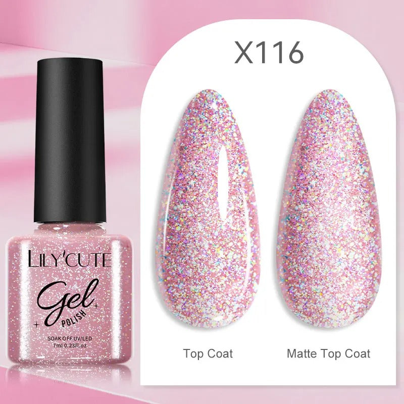 LILYCUTE 7ml 3-layers Temperature Color Changing Gel Nail Polish Long Lasting Soak Off UV Chameleon Thermal Gel Nail Art Varnish