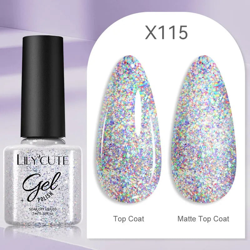 LILYCUTE 7ml 3-layers Temperature Color Changing Gel Nail Polish Long Lasting Soak Off UV Chameleon Thermal Gel Nail Art Varnish