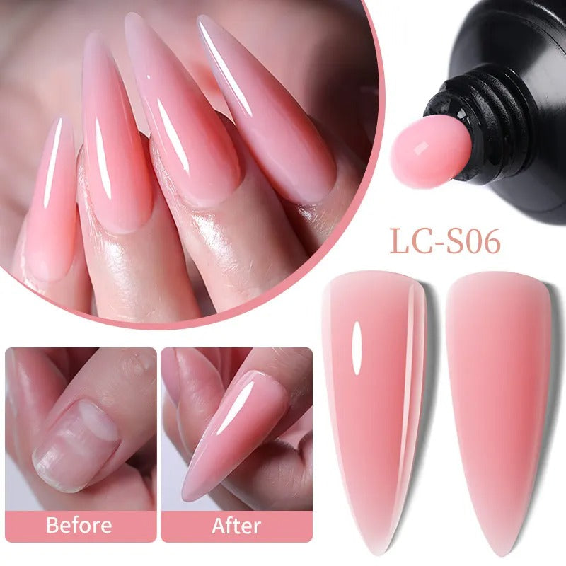 LILYCUTE 10 ml Quick Extension Gel Nail Polish Nude Pink Glitter For Nails Finger Prolong Soak Off Semi Permanent Nail Art Gel