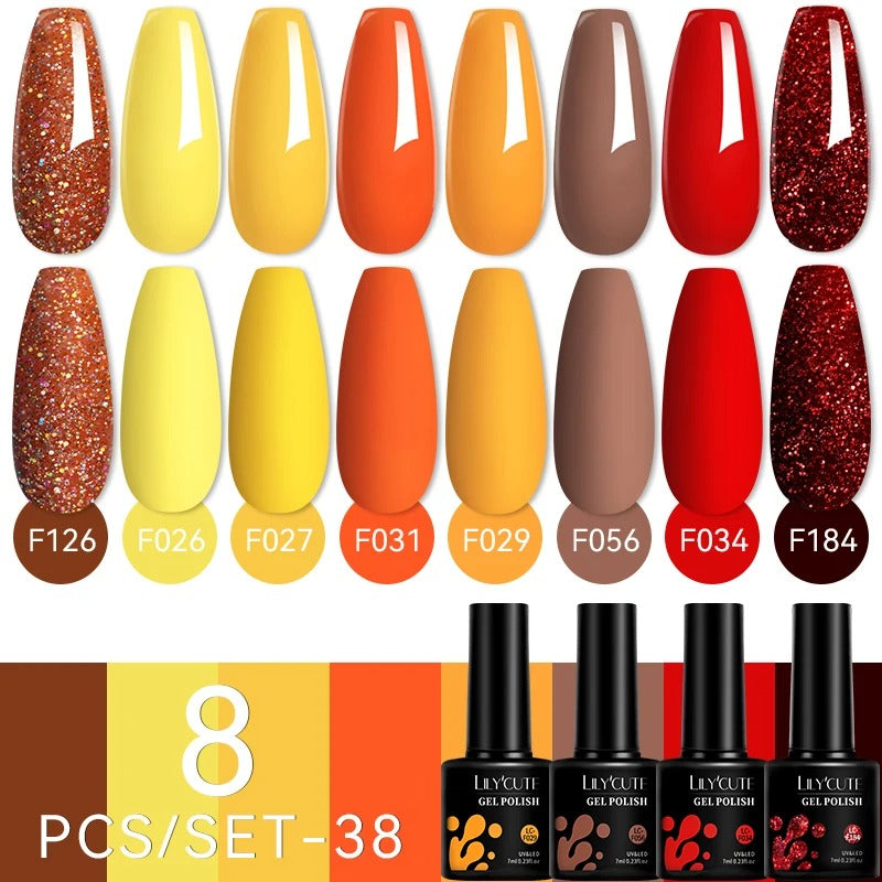 12PCs 7ml Nude Brown Red Nail Gel Polish Set Semi Permanent UV Gel For Nail Art Manicure Soak Off Gel Nail Polish Kit