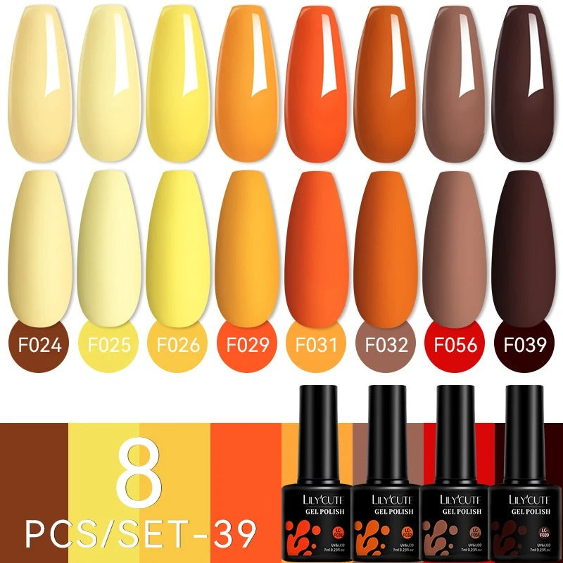 12PCs 7ml Nude Brown Red Nail Gel Polish Set Semi Permanent UV Gel For Nail Art Manicure Soak Off Gel Nail Polish Kit