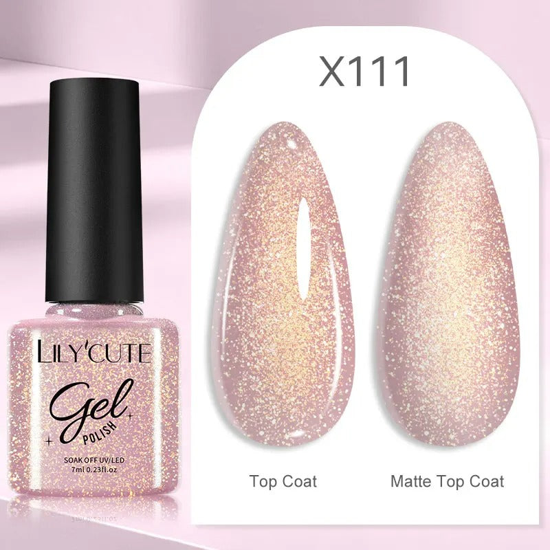 LILYCUTE 7ml 3-layers Temperature Color Changing Gel Nail Polish Long Lasting Soak Off UV Chameleon Thermal Gel Nail Art Varnish