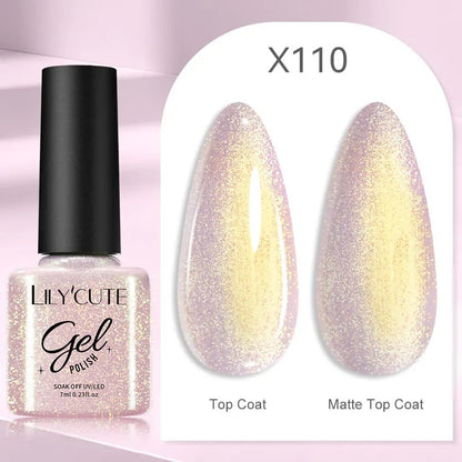 LILYCUTE 7ml 3-layers Temperature Color Changing Gel Nail Polish Long Lasting Soak Off UV Chameleon Thermal Gel Nail Art Varnish