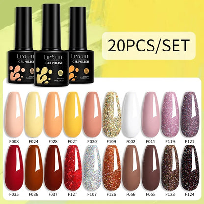 12PCs 7ml Nude Brown Red Nail Gel Polish Set Semi Permanent UV Gel For Nail Art Manicure Soak Off Gel Nail Polish Kit