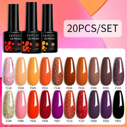 12PCs 7ml Nude Brown Red Nail Gel Polish Set Semi Permanent UV Gel For Nail Art Manicure Soak Off Gel Nail Polish Kit