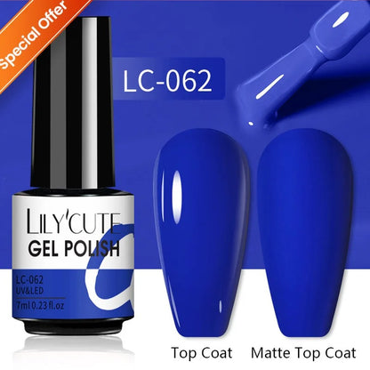 LILYCUTE 129 Colors 7ML Nail Gel Polish Nail Supplies Vernis Semi Permanent Nail Art Manicure Soak Off LED UV Gel Nail Varnishes